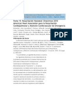 2010 American Heart Association para La Resucitación Cardiopulmonar y Atención Cardiovascular de Emergencia Ciencia