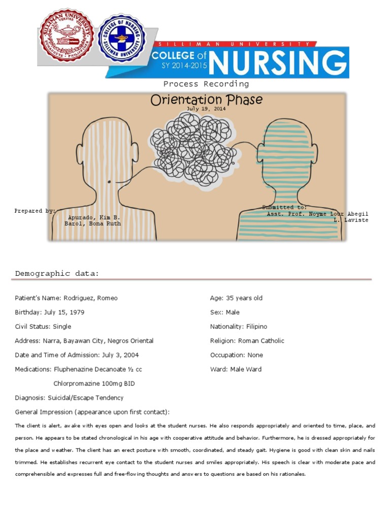 Process Recording Week 2 Nursing Patient