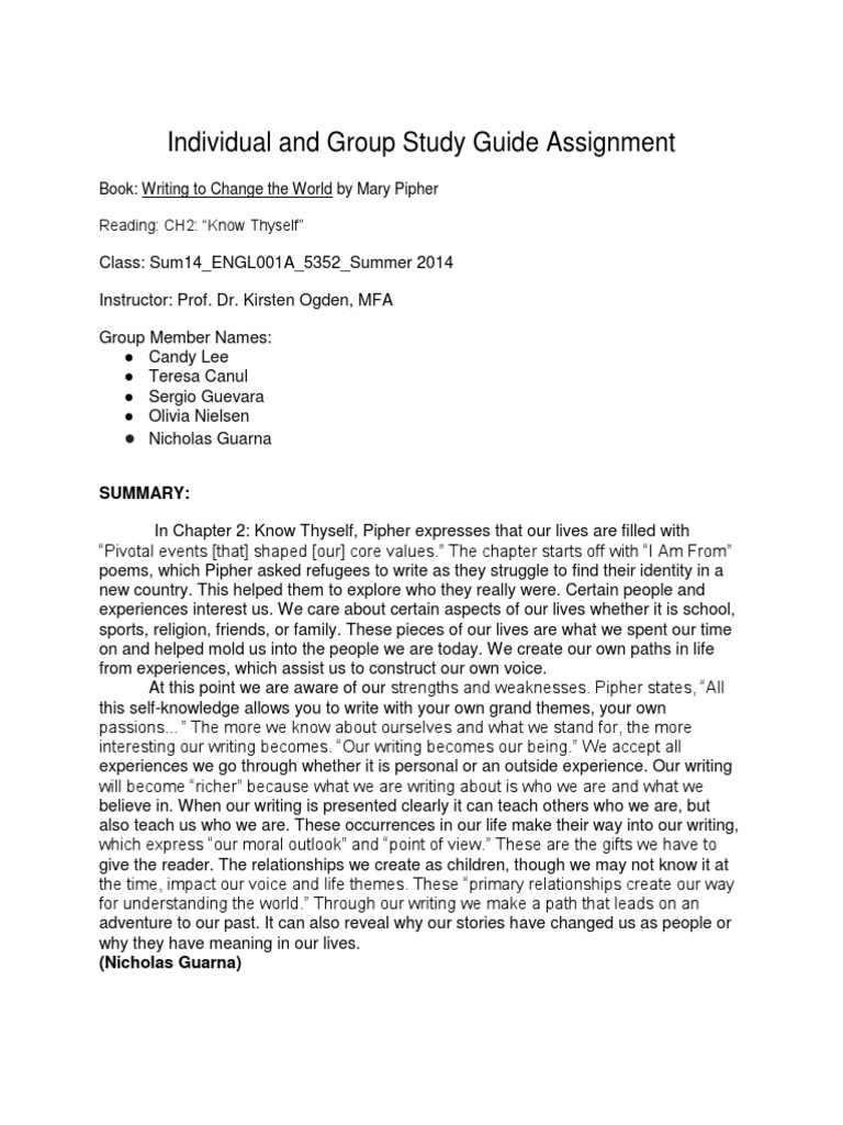 Knowing oneself reflection essay image