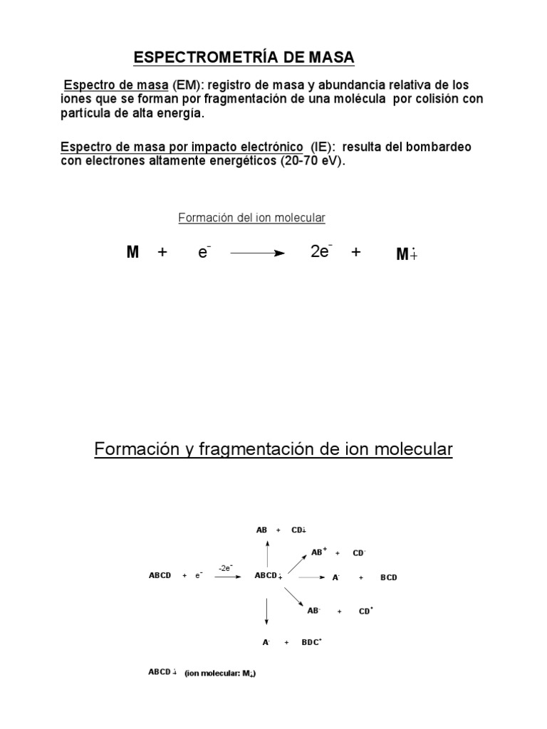 Formación y Análisis de Iones Moleculares | PDF | Alcano | Ion