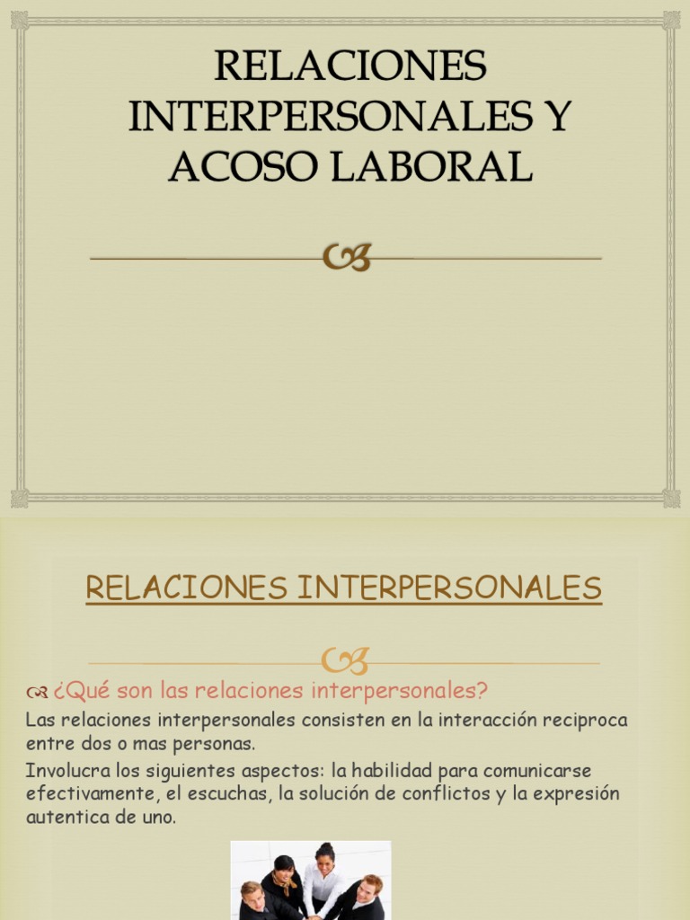 Relaciones Interpersonales y Acoso Laboral | PDF | Acción (filosofía ...