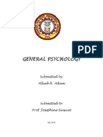 General Psychology: Submitted By: Alliah K. Adam