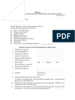 Form 2: Form of Application For The Grant or Renewal of Leaner'S Licence