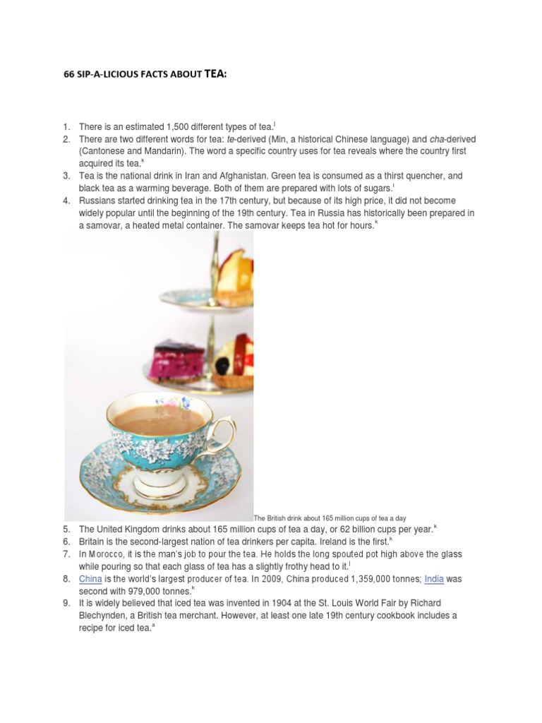 66 Fascinating Facts About Tea | PDF | Tea | Non Alcoholic Drinks
