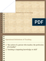 Definitions of Teaching: Operational vs Descriptive