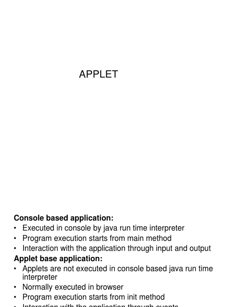 Java Applet | PDF | Java (Programming Language) | Command Line Interface
