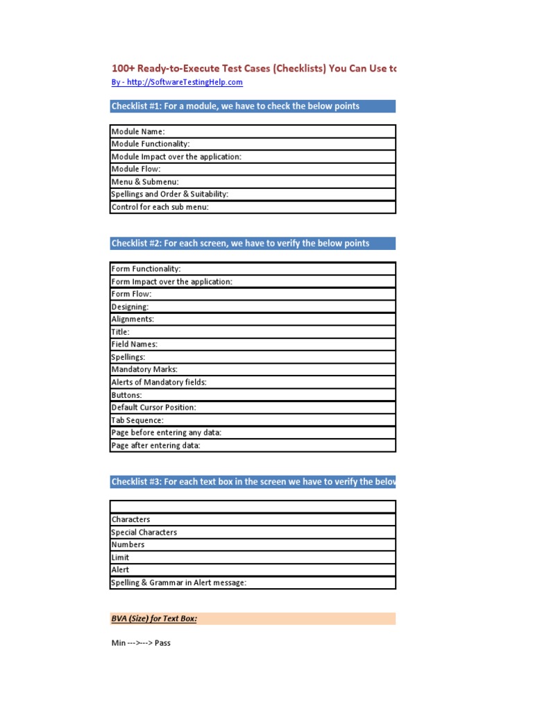 100+ Sample Test Cases | PDF