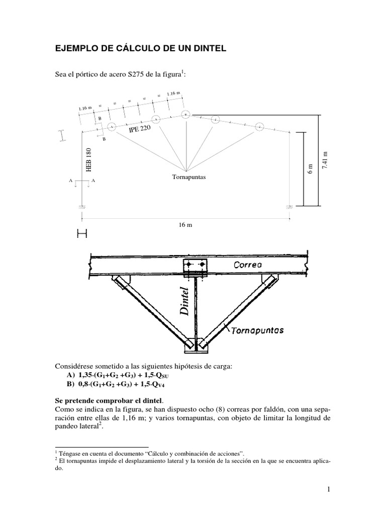 Cálculo de Dintel en Estructuras Metálicas | PDF | Pandeo | Ingeniería ...