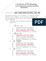 Diagnostic Exam in Feedback and Control System