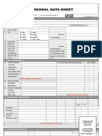 Personal Data Sheet (Blank)