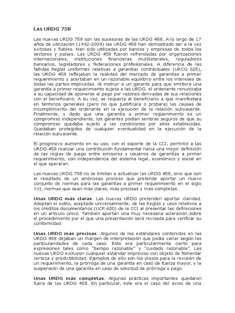 Las Urdg 758 | PDF