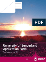 University of Sunderland Application Form