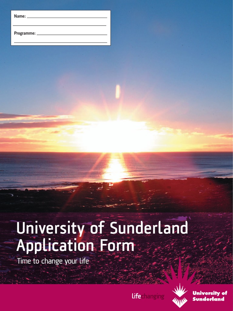 University of Sunderland Application Form Disability Further Education