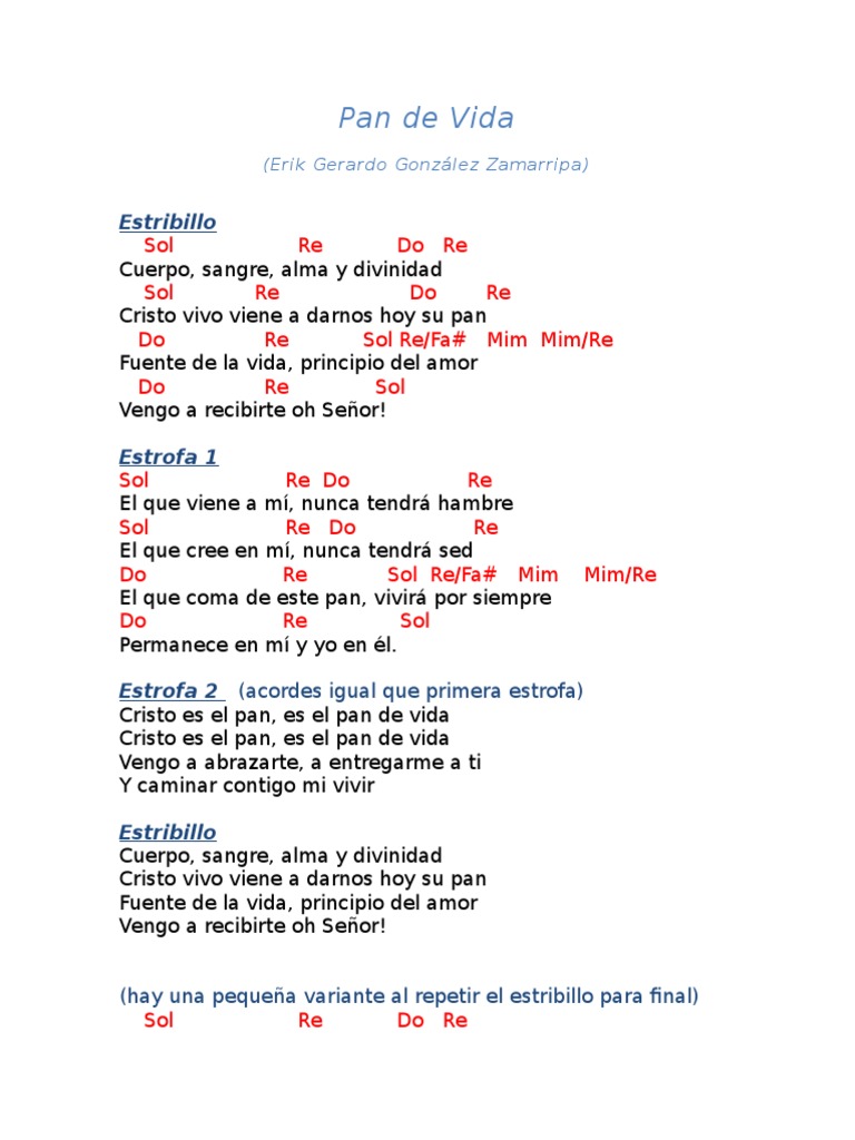 Pan de Vida Con Acordes