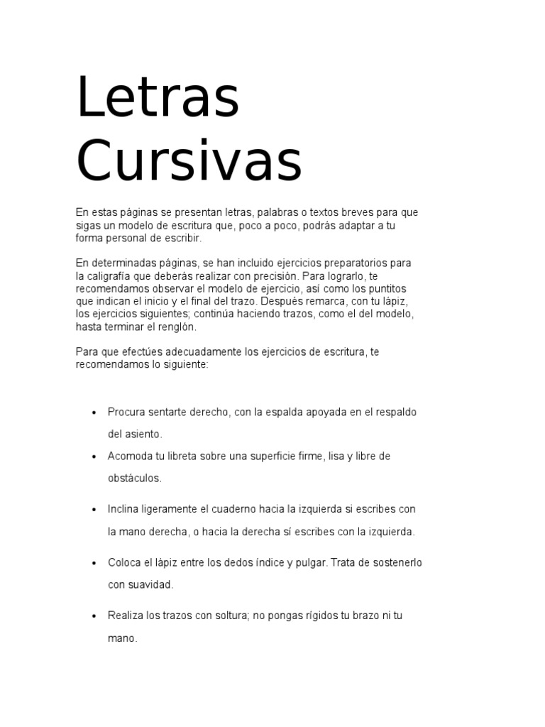 Letras Cursivas Doc Escritura Texto