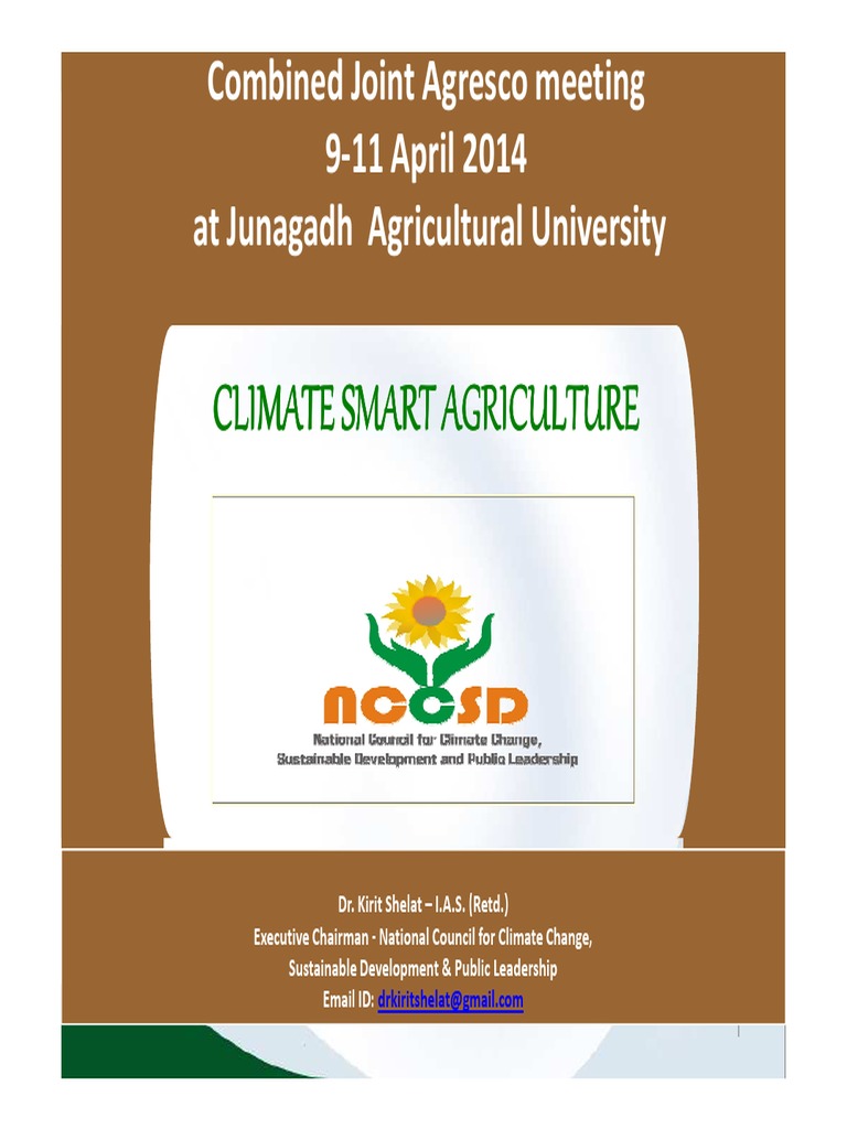 Climate Smart Agriculture in Gujarat | PDF | Water Resources | Agriculture