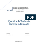 Tendencia lineal demanda empresa 1976-1992