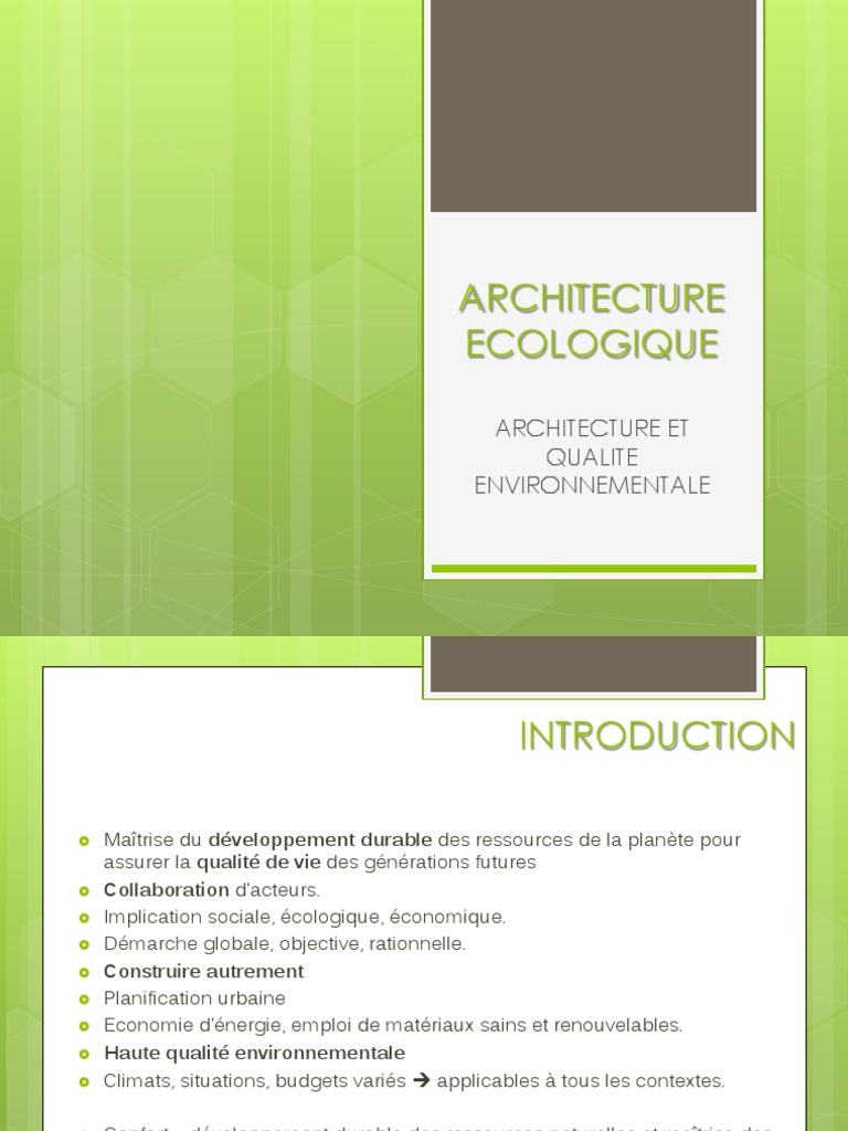 Architecture Ecologique | PDF | Environnement naturel | Univers physique