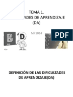 Tema 1. Dificultades de Aprendizaje