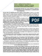 Convocatoria Encuentro en Defensa Tierra,Agua y Vida