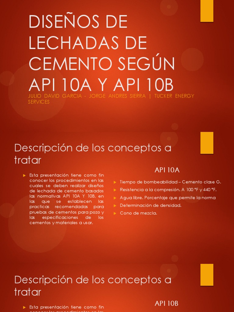 Diseño de Lechadas según Normas API 10A y 10B | PDF