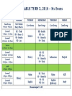 J Evans Timetable Semester 2