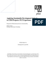 Hug S - Applying Sustainable Davelopment Criteria To CDM Projects PCF Experience-2002