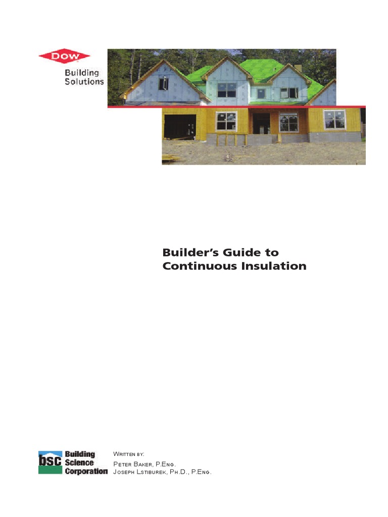 Dow Residential Continuous Insulation Sheathing Guide | PDF | Framing ...