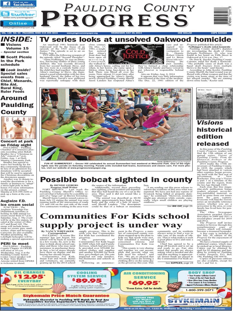 Progress July 30, 2014 | PDF | Cougar | Bacon