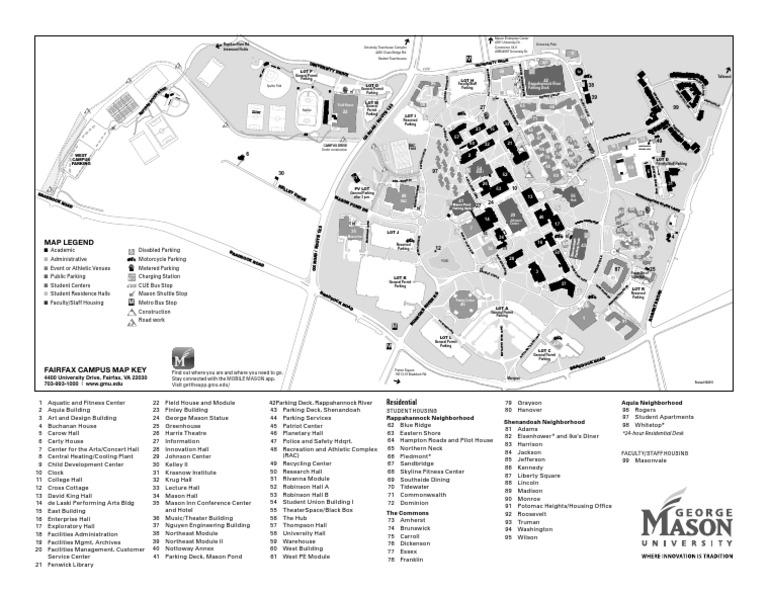 Campus Map GMU PDF Mason University Buildings And Structures