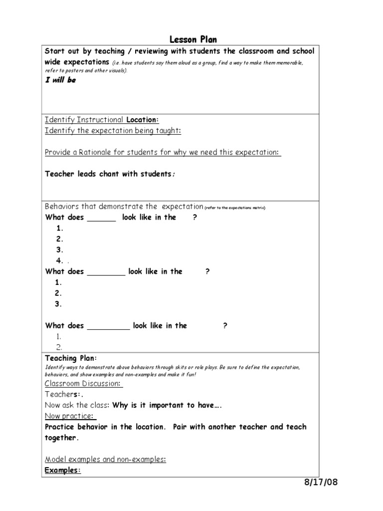 Lesson Plan Sample PDF