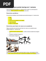 Exercícios Para Perder Barriga Em 1 Semana
