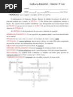Prova bimestral 8º ano