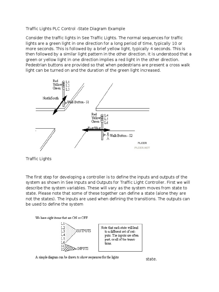 Traffic Light PLC Control Diagram | PDF | Relay | Switch