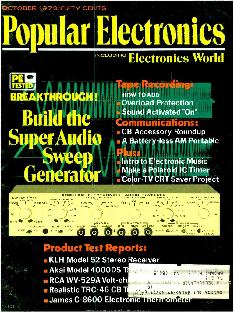 Pe - 1973-10 | PDF | Loudspeaker | Equalization (Audio)