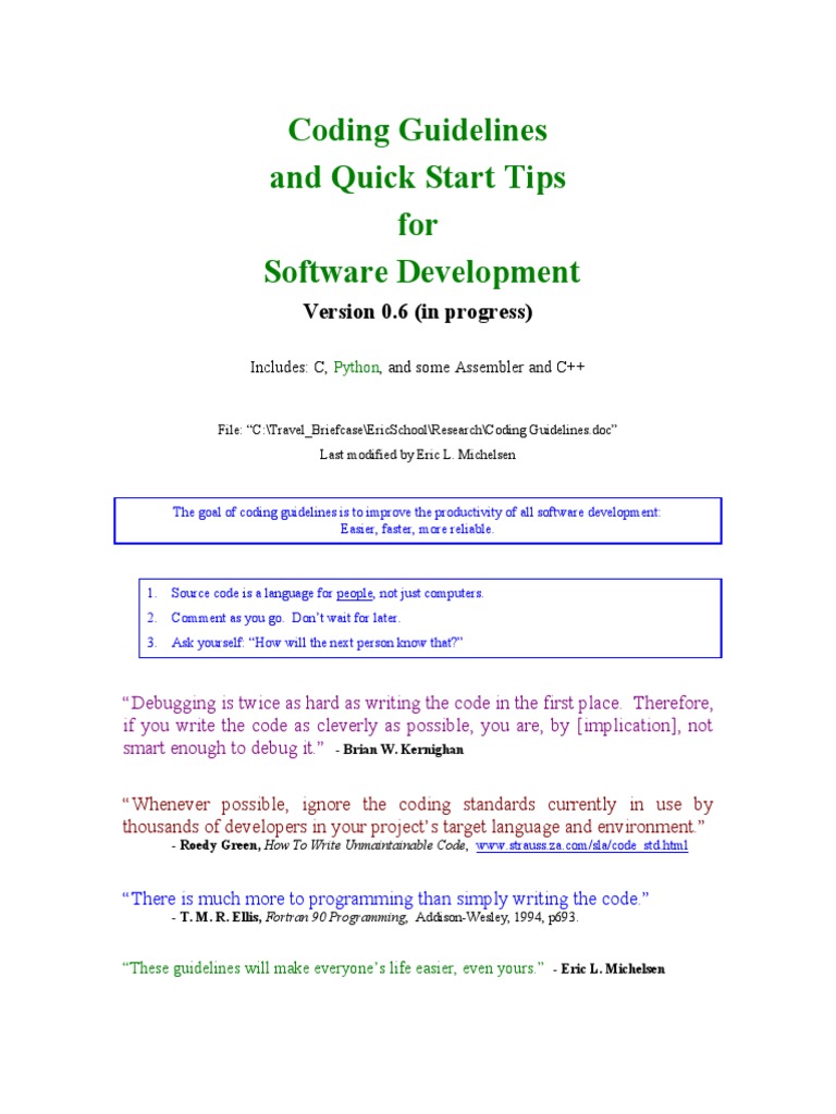 Coding Guidelines | PDF | C (Programming Language) | C++