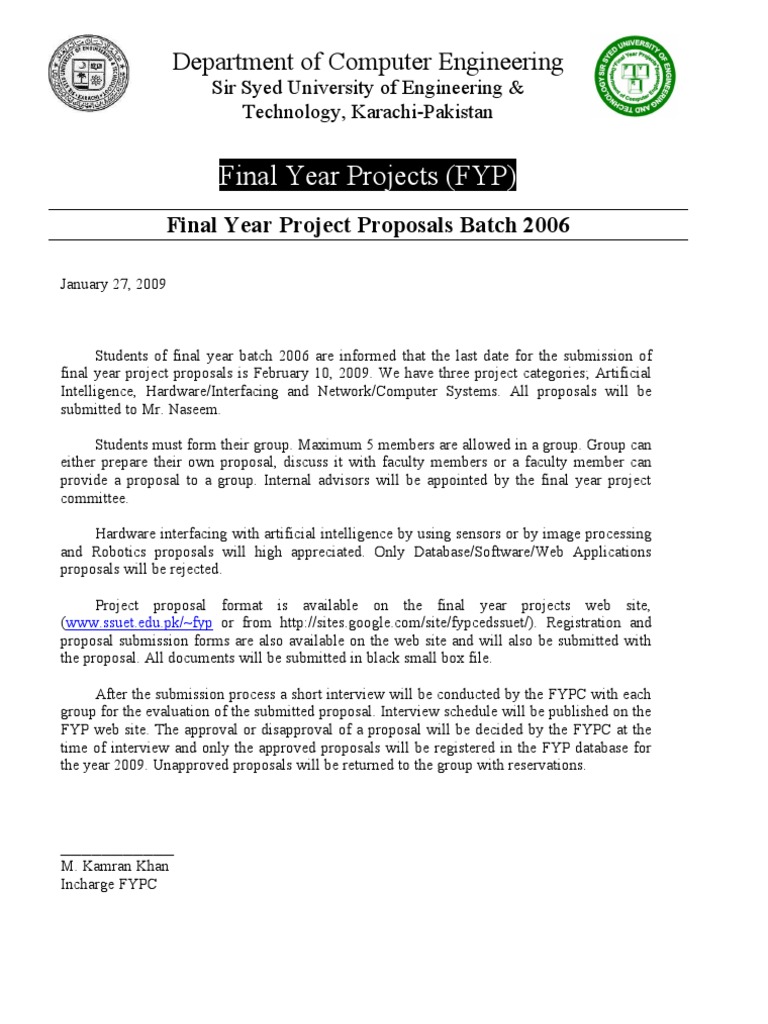 1 Proposal Announcement
