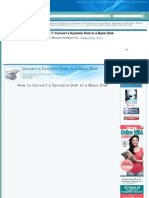 How To Convert A Dynamic Disk To A Basic Disk