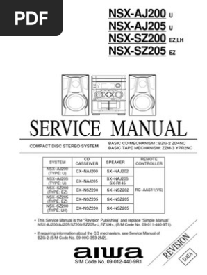 Aiwa NSX Sz200 | PDF | Loudspeaker | Electronic Engineering