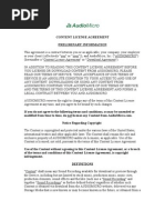 Download AudioMicro Content License Agreement by AudioMicrocom SN23543974 doc pdf
