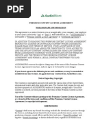 Download AudioMicro Premium Content License Agreement by AudioMicrocom SN23543988 doc pdf