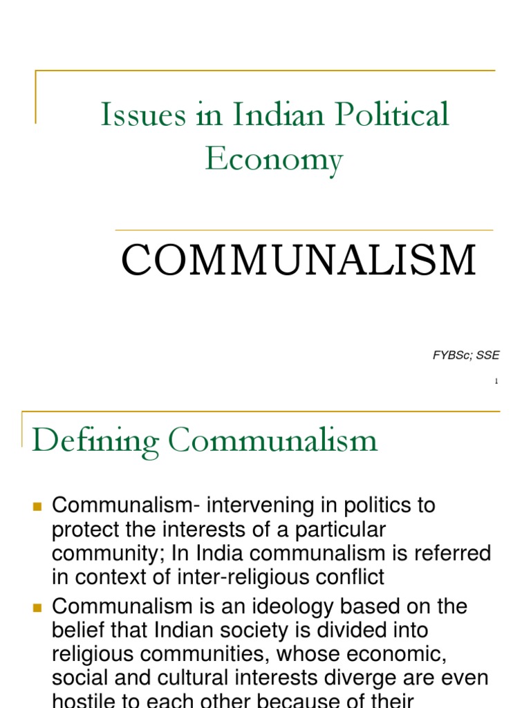 Communalism Final PDF Political Theories Sociological Theories