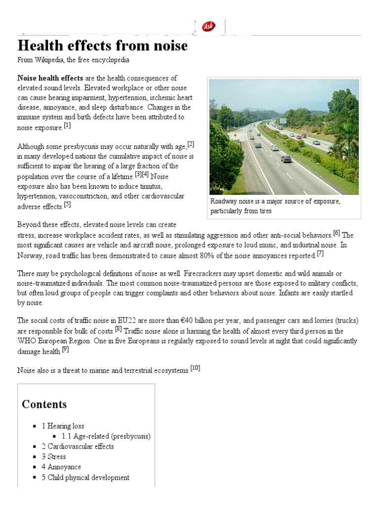 Health Effects From Noise Wikipedia, The Free Encyclopedia PDF