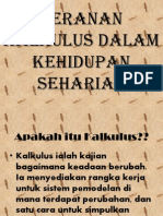 Peranan Kalkulus Dalam Kehidupan Seharian