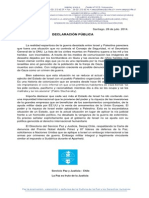 Declaracion Pública Sobre La Situacion Entre Israel Palestina