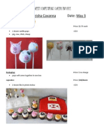 Barnyard Cupcakes and Cake Pops Invoice