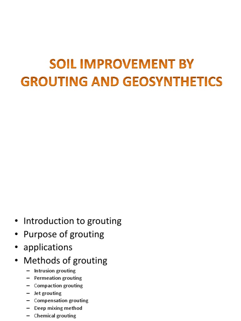 Soil Improvement by Grouting | PDF | Civil Engineering | Infrastructure