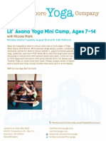 Lil' Asana Yoga Mini Camp Flyer