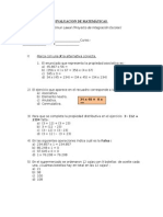 Evaluacion de Matemáticas 5 C Tía Naldy