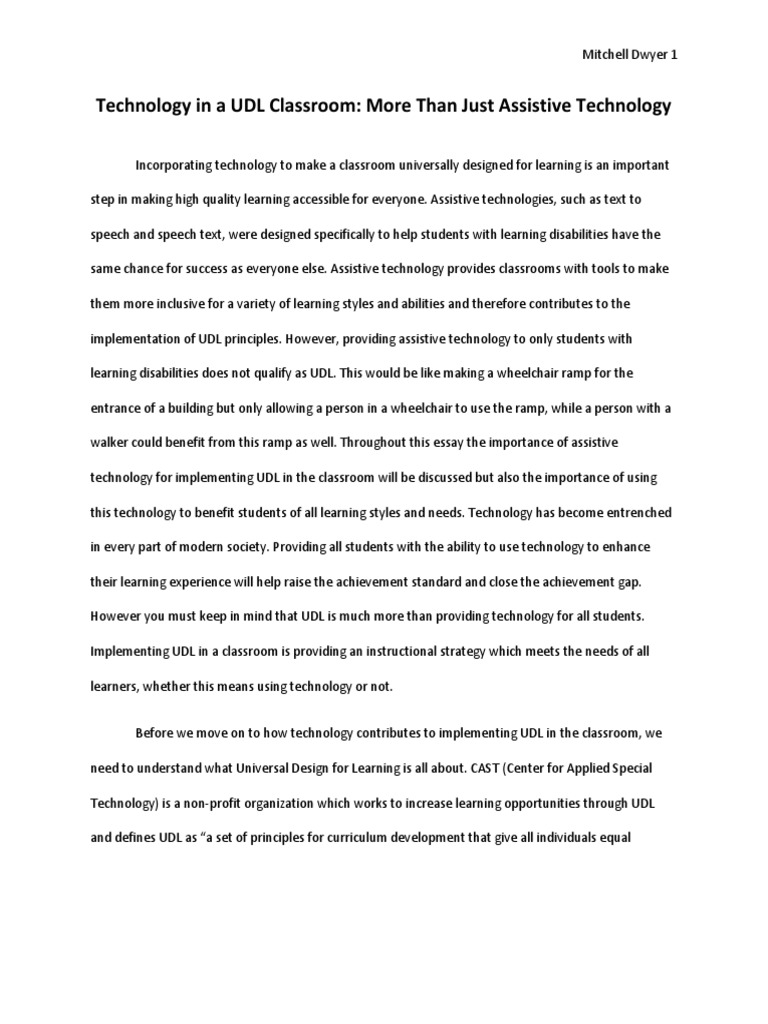 using technology in the classroom essay